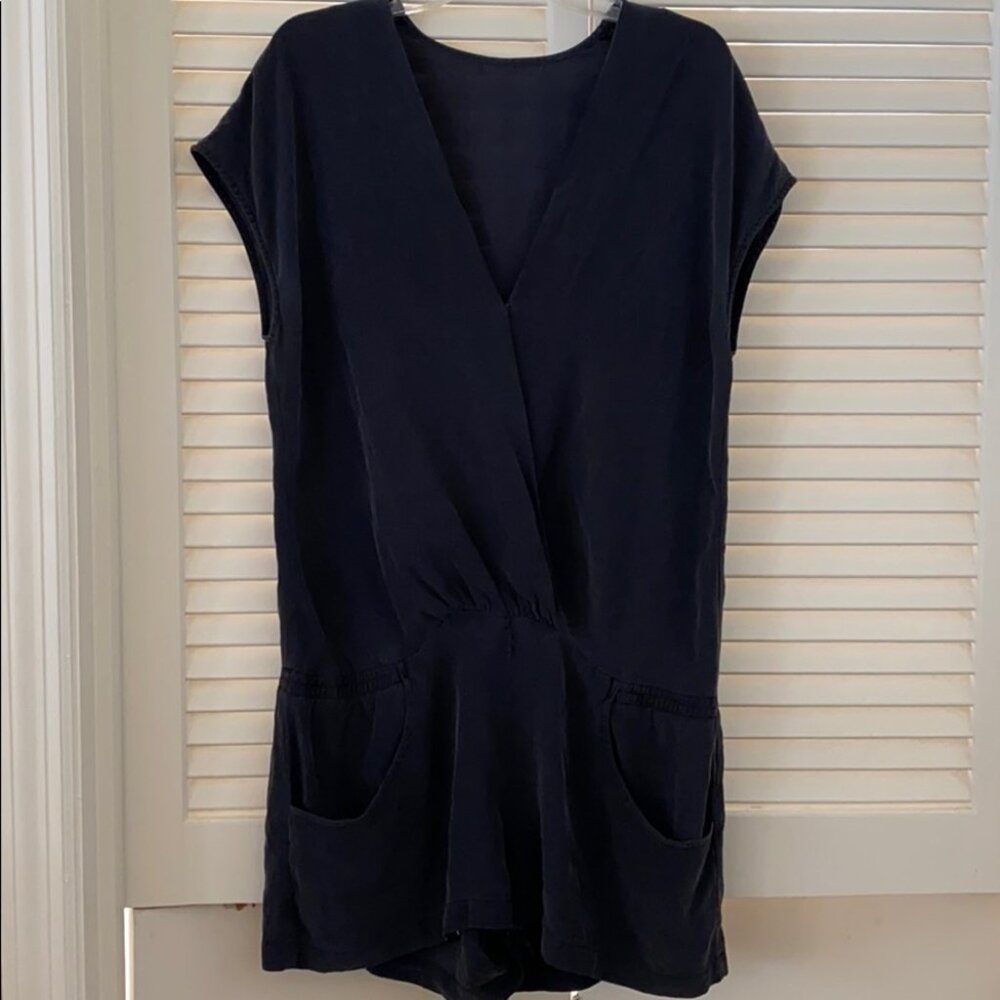 Charcoal silk romper
